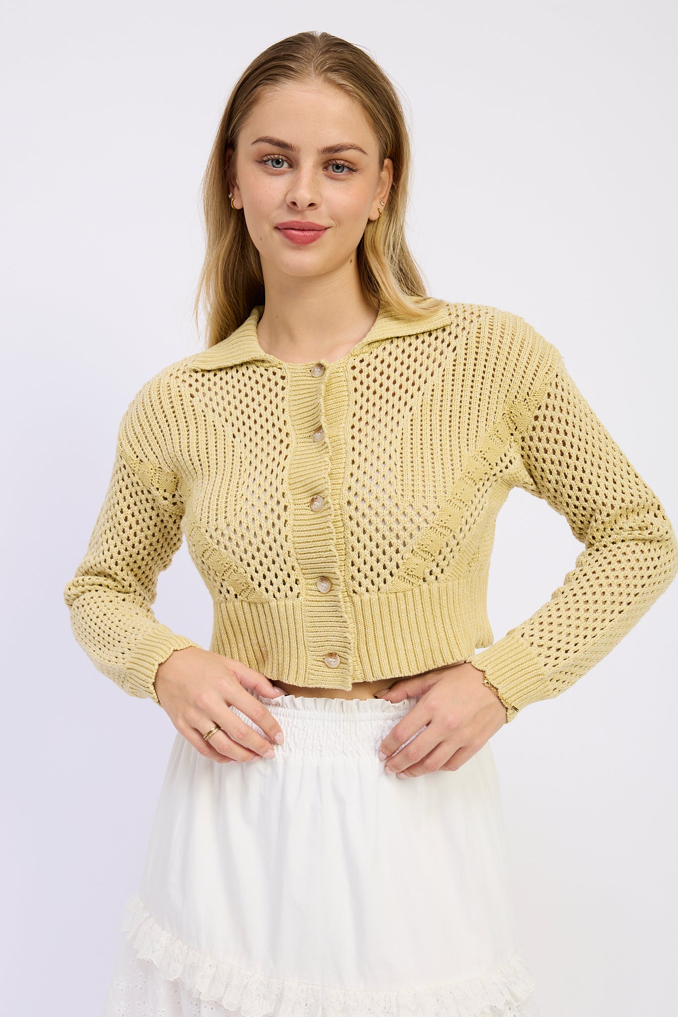 Vanilla Pointelle Cardigan