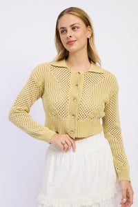 Vanilla Pointelle Cardigan
