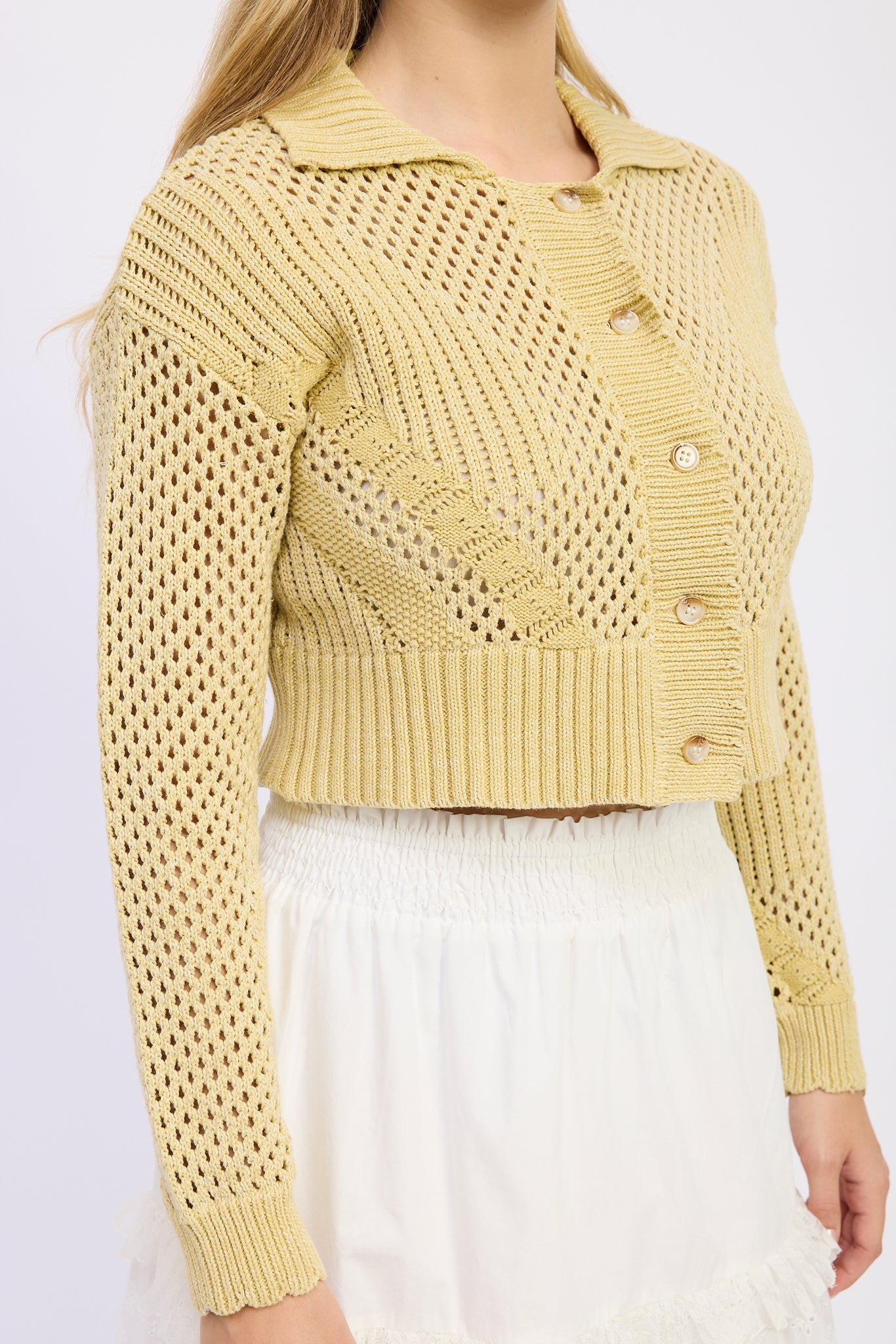 Vanilla Pointelle Cardigan