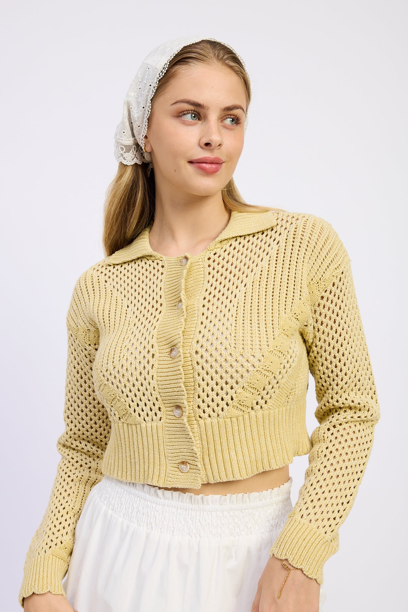 Vanilla Pointelle Cardigan