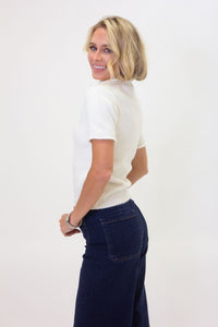 Karlie | Ivory Solid Mock Neck Sweater