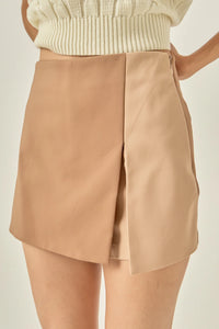 English Factory | Tan/Beige Colorblock Skort