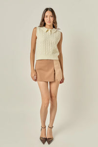 English Factory | Tan/Beige Colorblock Skort
