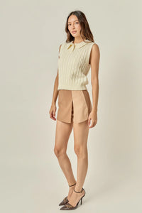 English Factory | Tan/Beige Colorblock Skort
