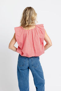 Karlie | Red Check Bubble Top