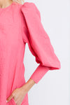 Karlie Strawberry Embossed V-Neck Dress