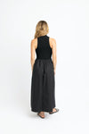 Karlie Black Solid 2Fer Midi Dress