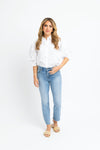 Karlie White Poplin Ric Rac Trim Top (1 MEDIUM)