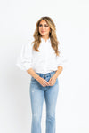 Karlie White Poplin Ric Rac Trim Top (1 MEDIUM)