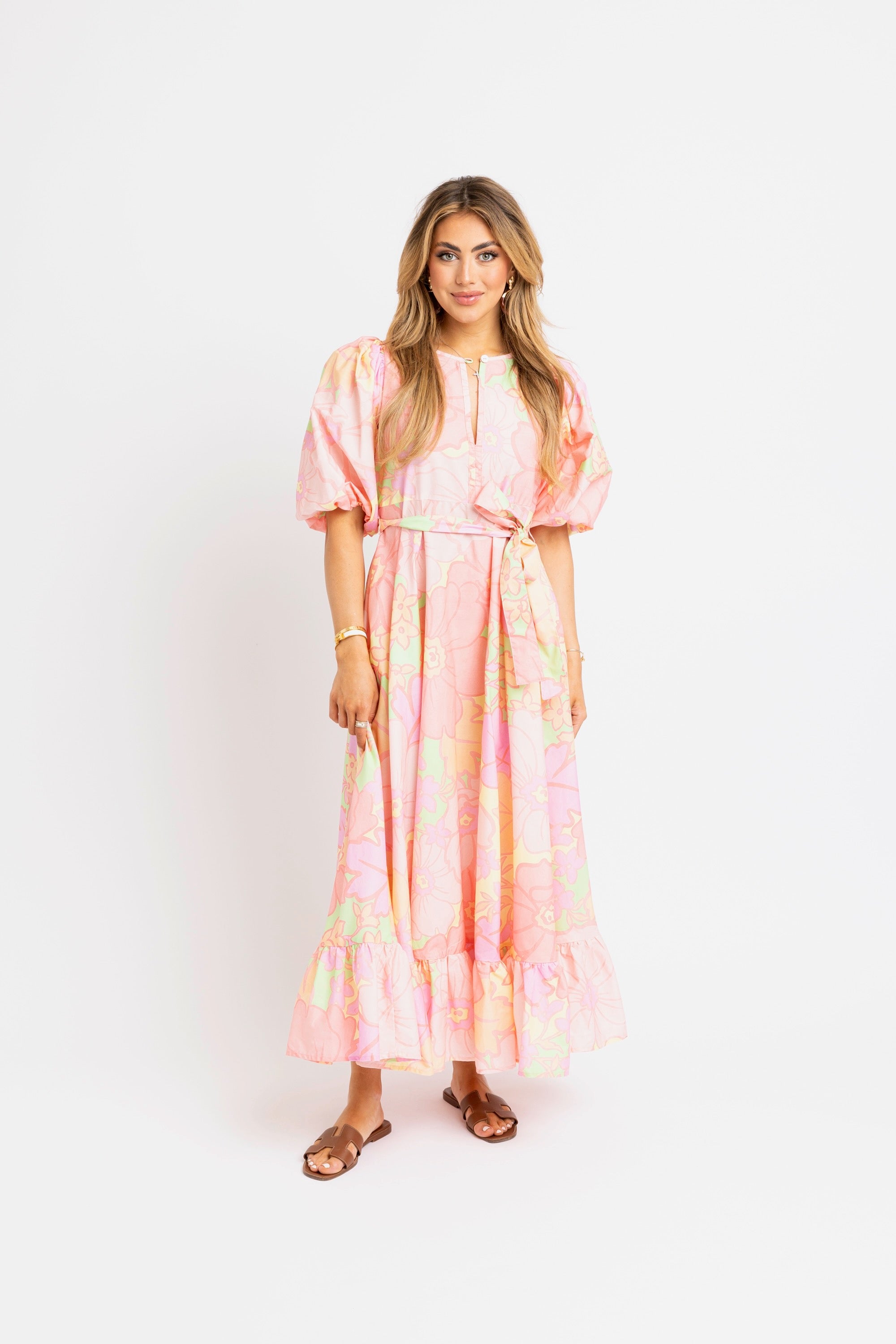 Karlie | Big Floral Pastel Maxi w/ Ties