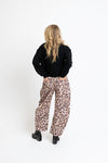 Karlie Denim Leopard Barrel Pants