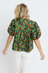Karlie Floral Pleat Sleeve Top