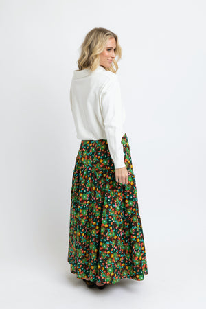 Karlie: Printed Floral Maxi Skirt