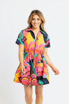 Karlie Big Floral Zip Up Athleisure Dress