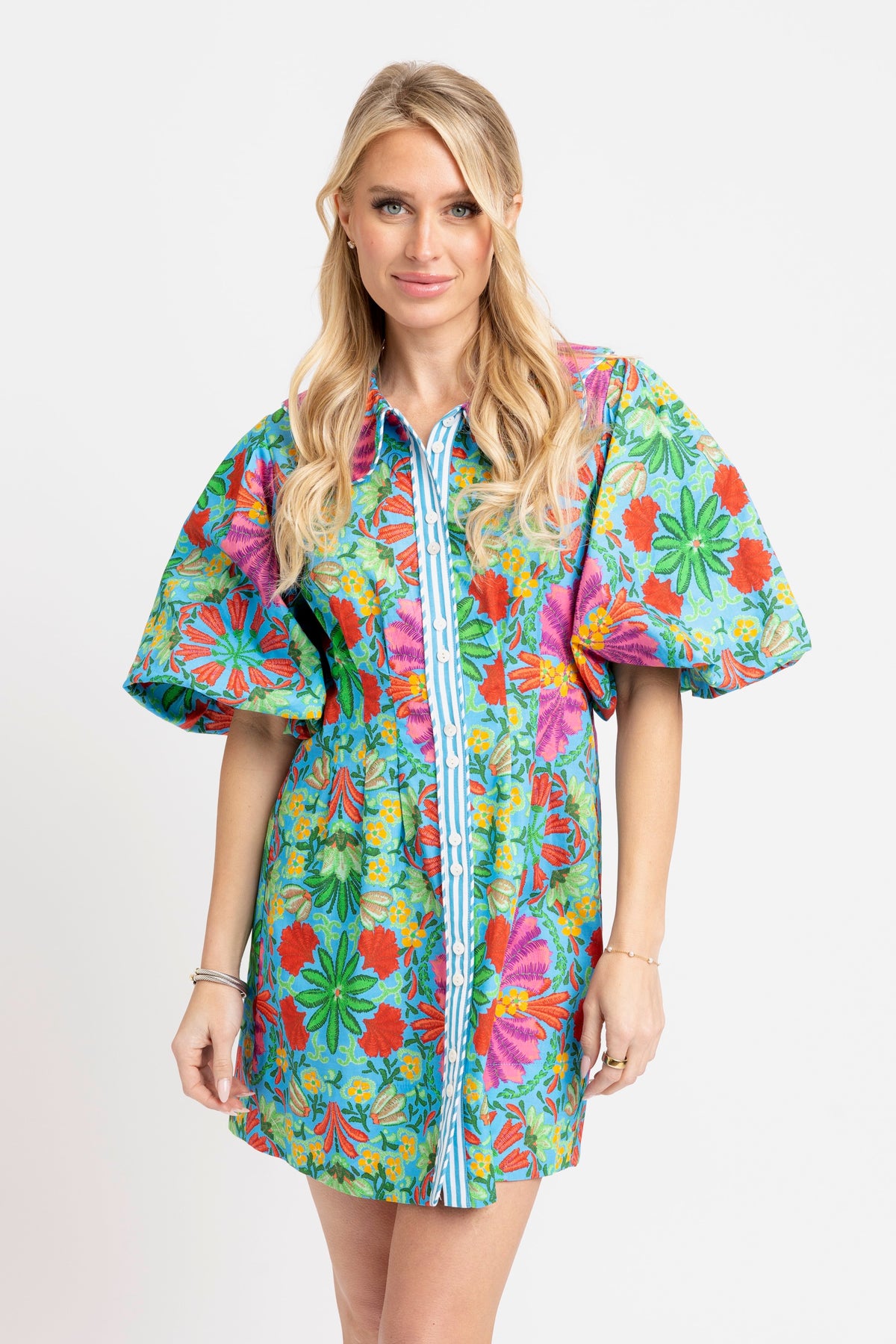 Karlie | Tropical Button Shirt Dress