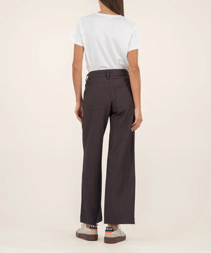 Charlotte High Rise Wide Leg in Chocolate Stripe