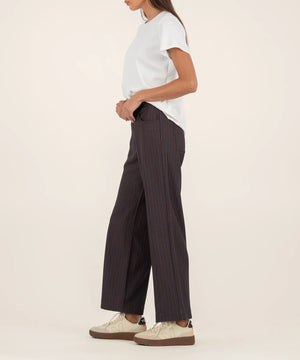 Charlotte High Rise Wide Leg in Chocolate Stripe