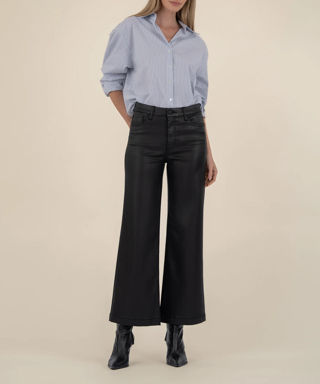 Kut Meg High Rise Wide Leg in Coated Black