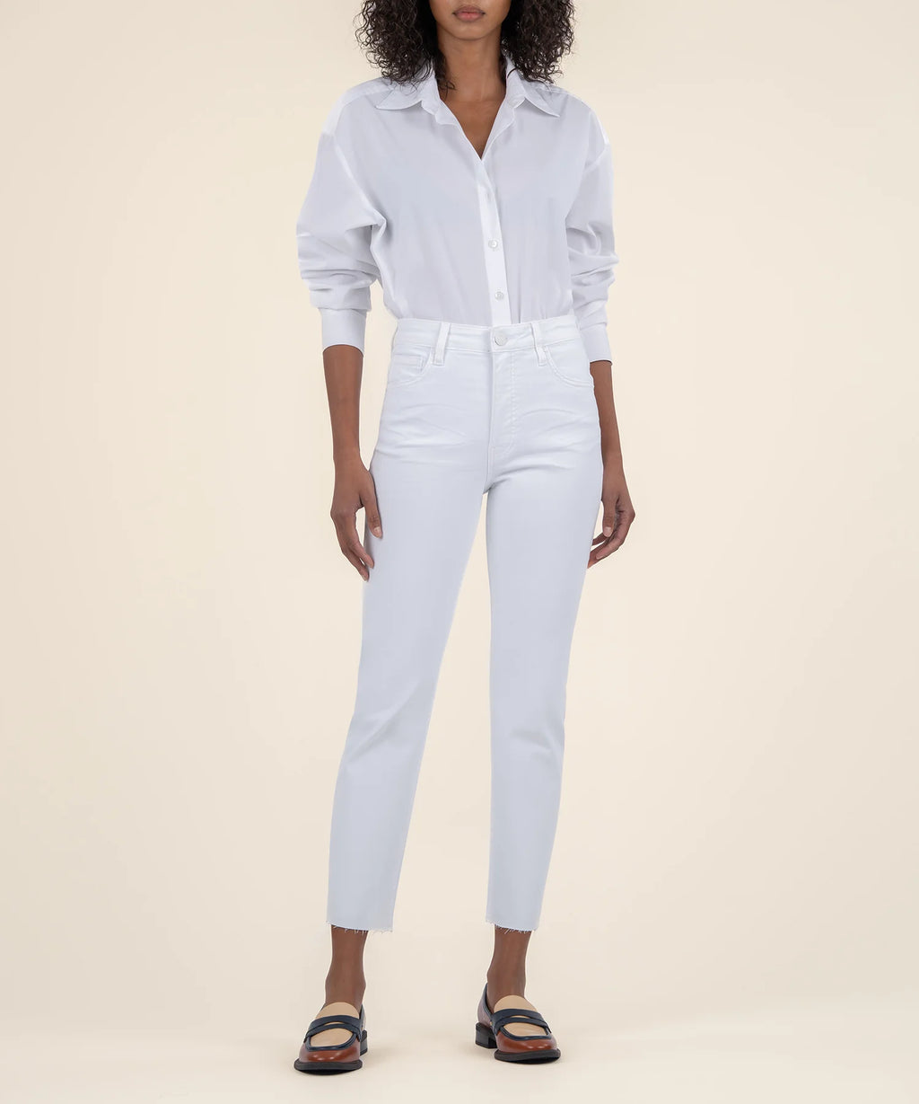 Kut Rachael High Rise Mom Jean in Optic White