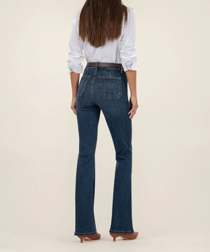 Kut Ana High Rise Flare w/ Patch Pockets in Deductive Wash
