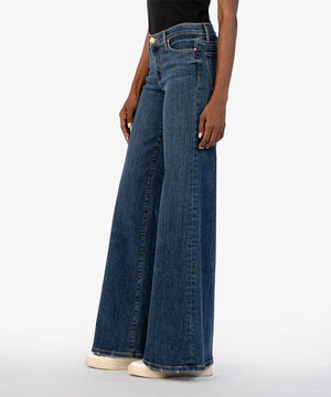 Kut Margo Mid Rise Wide Leg Jean in Quality Stone Wash (SIZE 10)