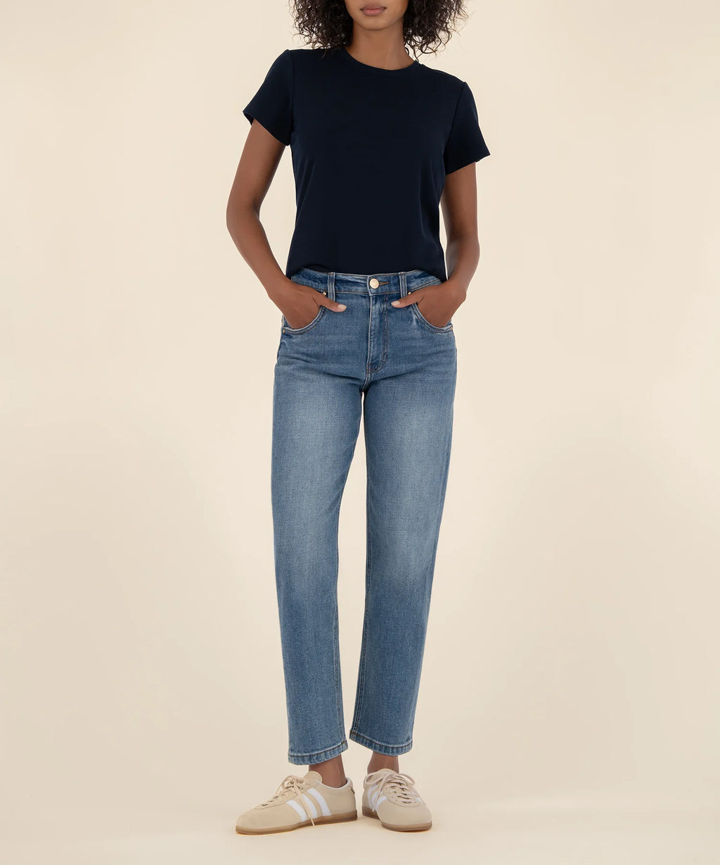 Kut Kit High Rise Relaxed Baggy Straight Leg in Ahead Wash