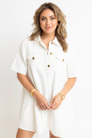 Ivory Denim Swing Dress (1 LARGE)