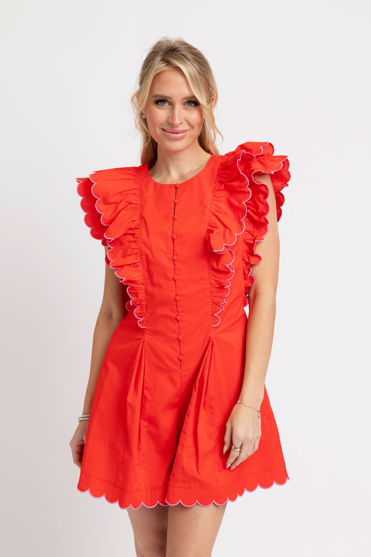 Karlie | Red Ruffle Romper