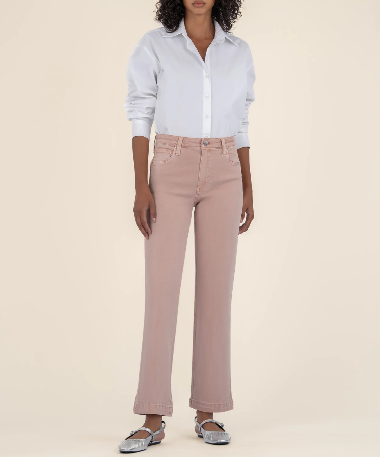 KUT Meg High Rise Wide Leg in French Pink