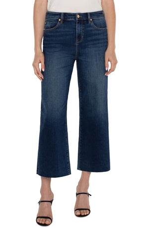 Liverpool Stride Wide Leg Cropped Jean in Bowers Wash
