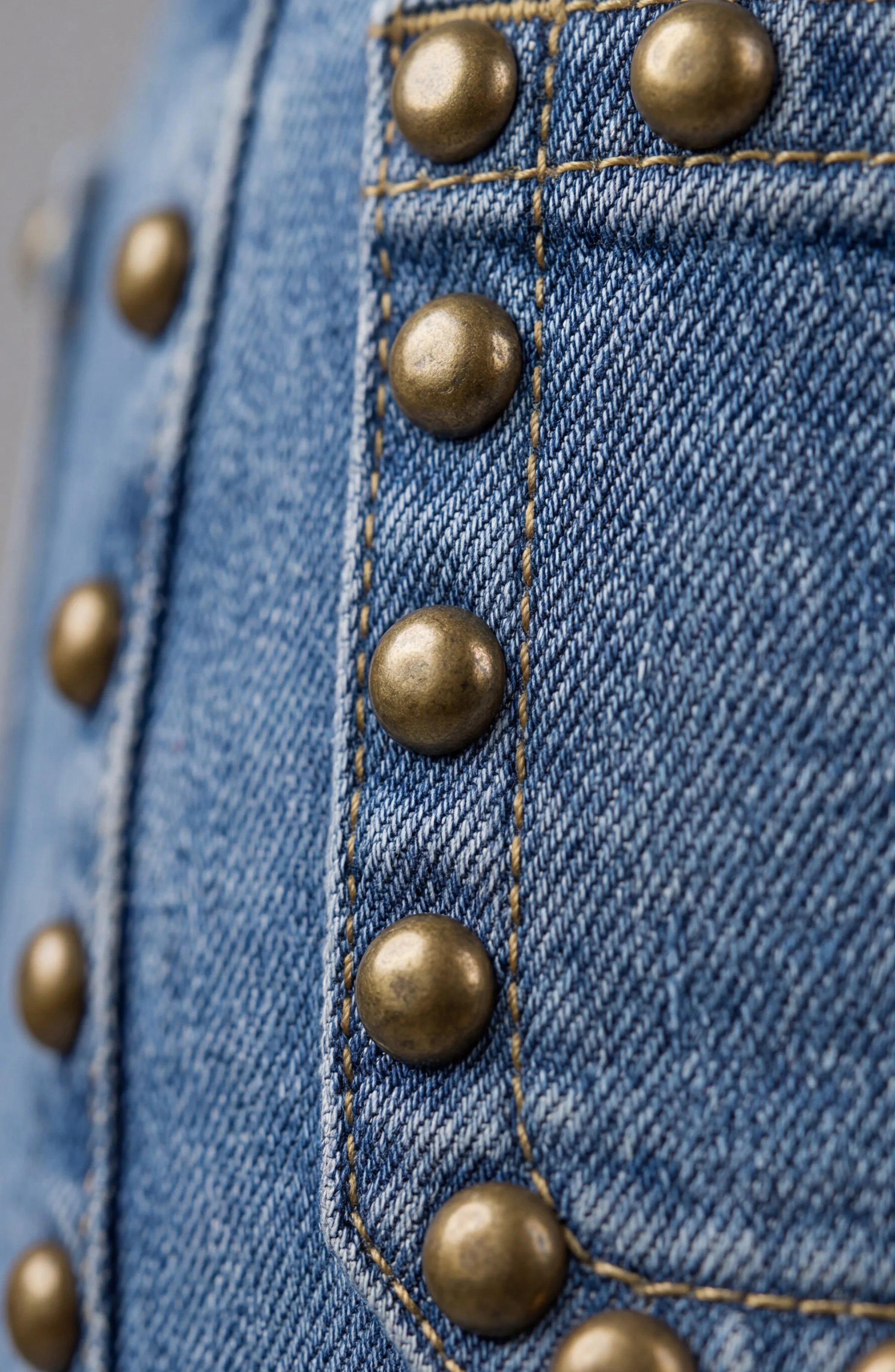 Liverpool | Bronzed Blue Hannah Flare w/ Patch Pockets + Studs