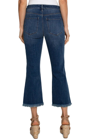 Liverpool Hannah Cropped Frayed Hem Flare in Elkmont Wash