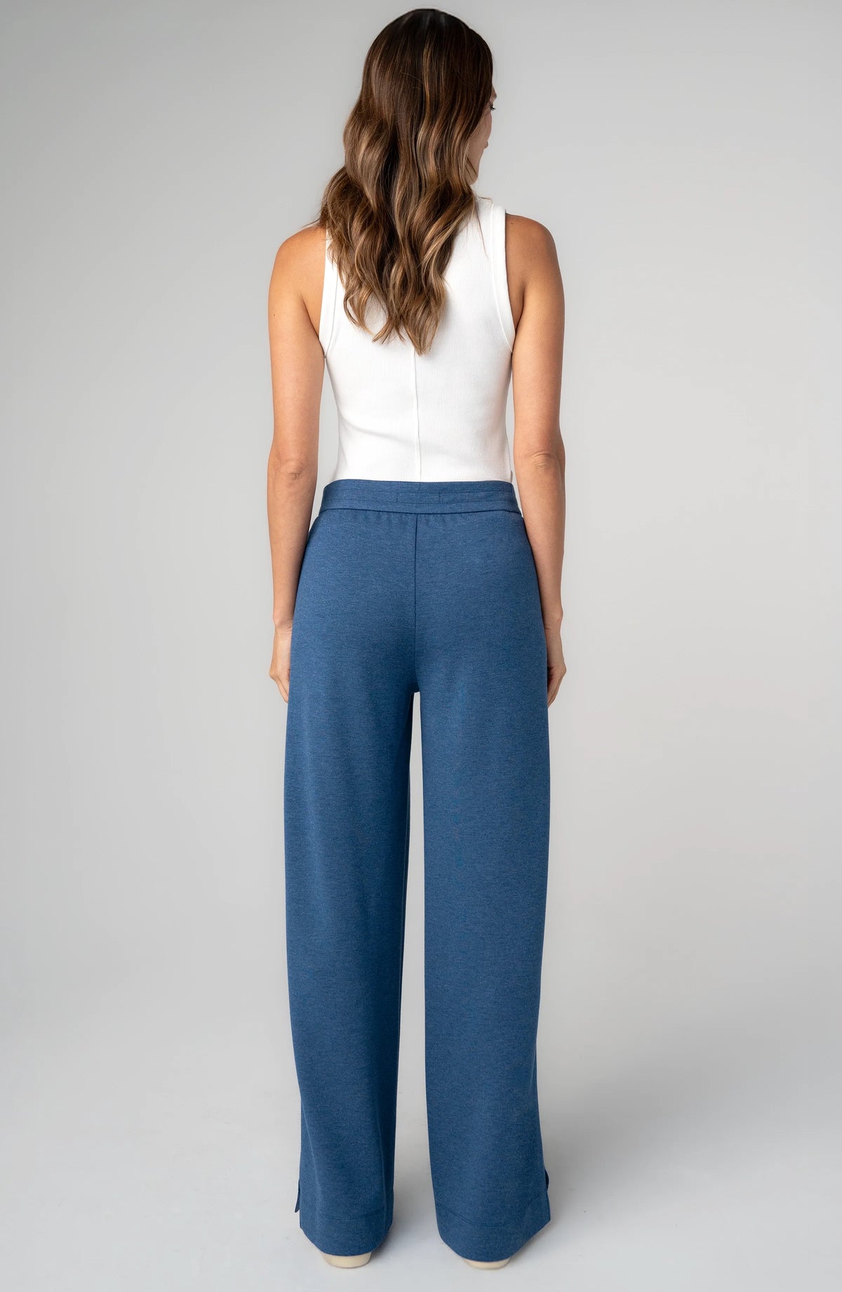 Livrepool | Heathered Navy Pull-On Pleat Wide Pant (Set Sold Separately)