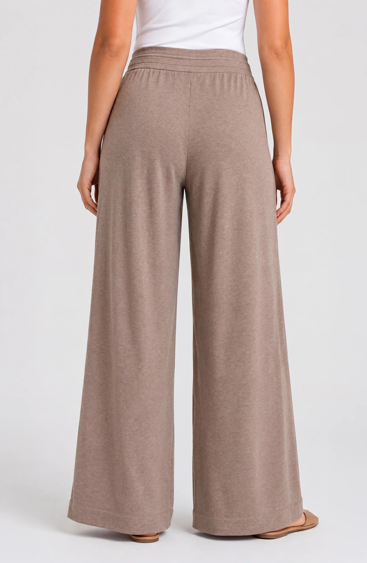 Livrepool | Heathered Taupe Pull-On Pleat Wide Pant (Set Sold Separately)