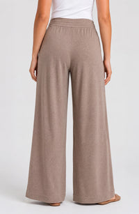 Livrepool | Heathered Taupe Pull-On Pleat Wide Pant (Set Sold Separately)