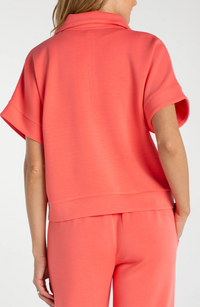 Liverpool | Half Zip Popover in Sunset Coral (1 XS)