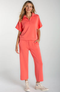 Liverpool | Half Zip Popover in Sunset Coral (1 XS)