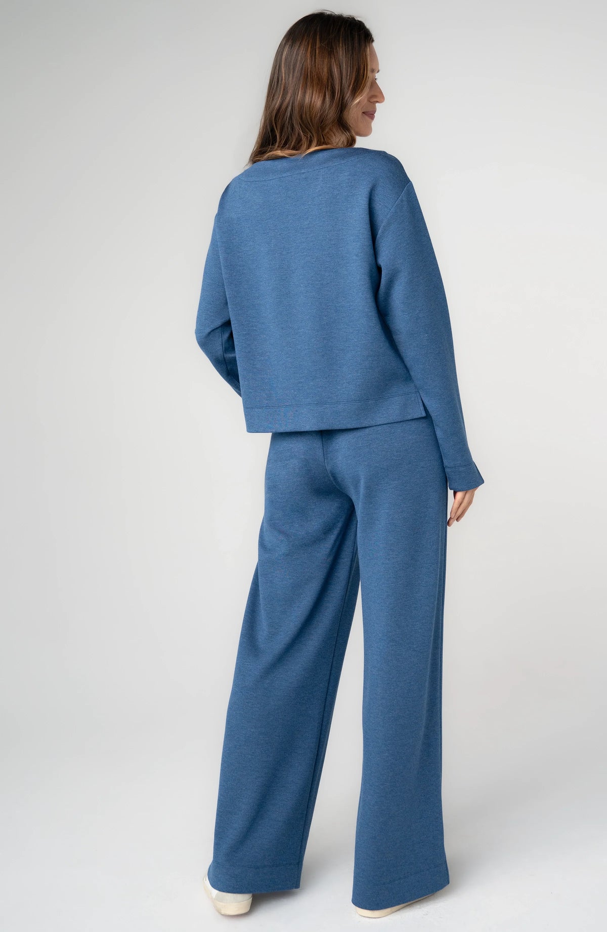 Livrepool | Heathered Navy Boat Neck Top (Set Sold Separately)