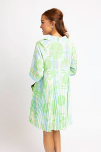 Karlie | Green Sea Shell Stripe Shirt Dress