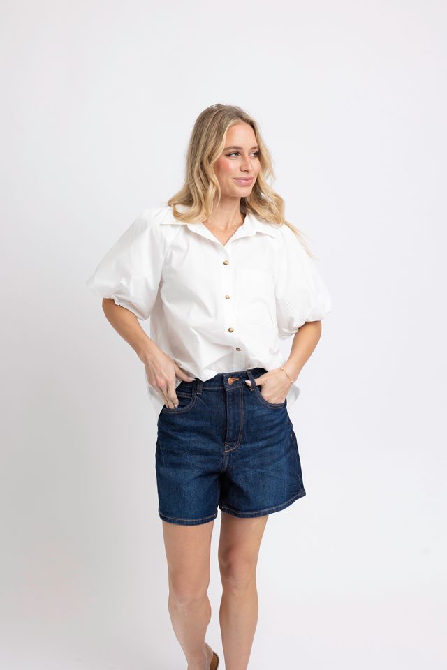 Karlie | Solid Pocket Poplin Top
