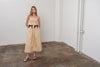 Moon River Khaki Midi w/ Waist Bows