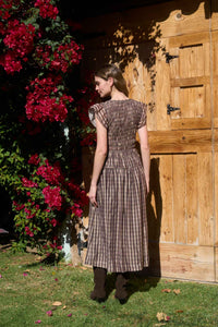 Moon River | Chocolate Flutter Sleeve Smocked Midi