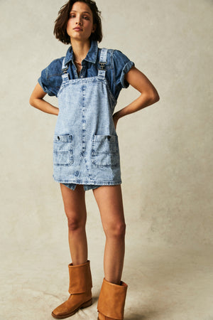 Free People Overall Smock Mini in All Faded Out