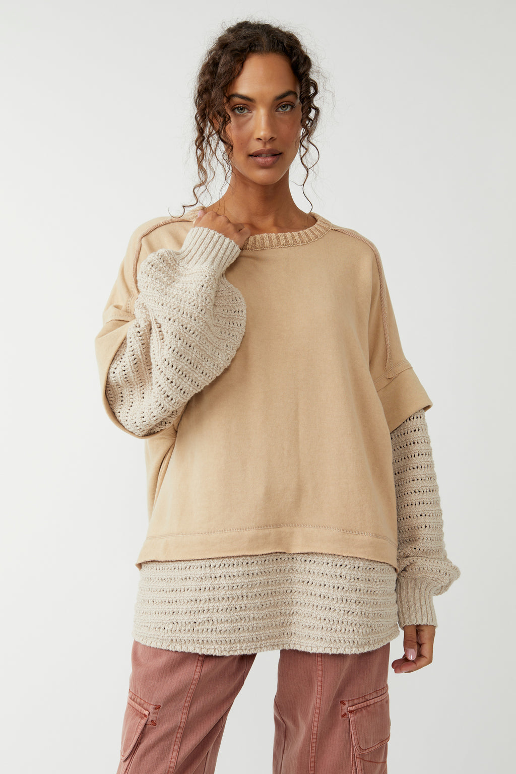 Free People Holly Twofer Sweater Top