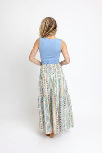 Karlie | Blue Double Knit Scoop Tank