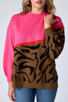 CROSBY Maxton Sweater in Pink Zebra