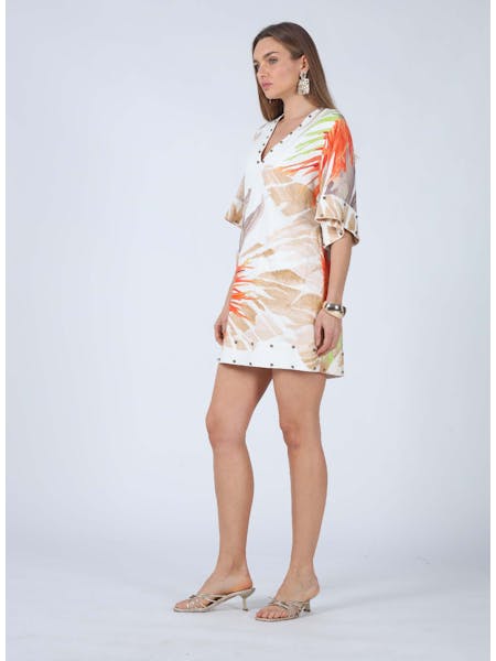 Melissa V-Neck Studded Mini Dress