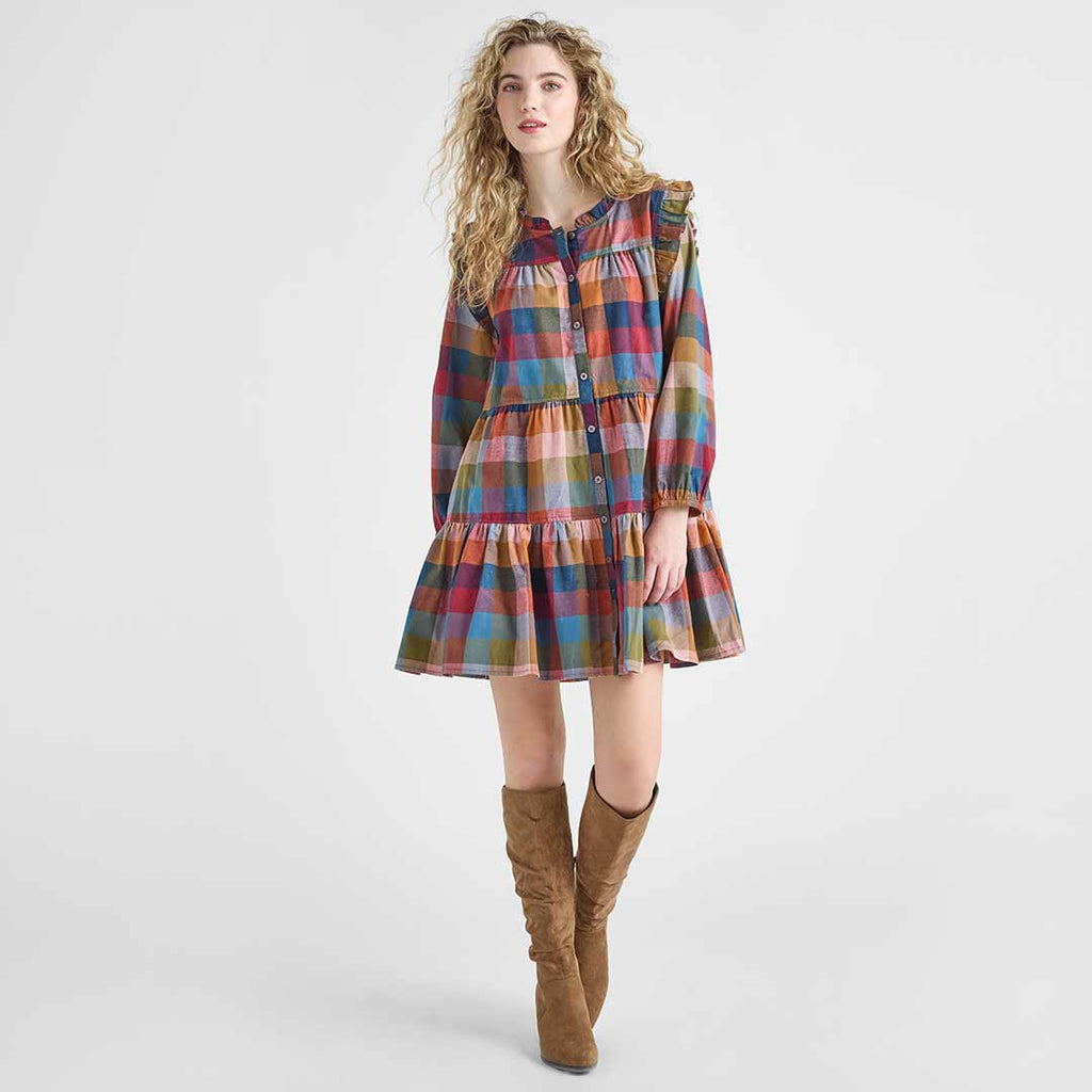 Pink Chicken Kalani Harvest Check Dress