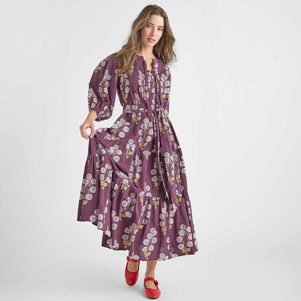 Pink Chicken Pintuck Indria Plum Buttercup Maxi