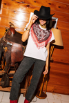 Queen of Sparkles Fringe Beaded Bandana Tee